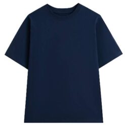 Áo Thun Trơn Màu Xanh Đen Cổ Tròn Cotton