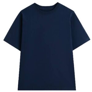 Áo Thun Trơn Màu Xanh Đen Cổ Tròn Cotton
