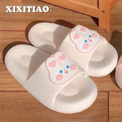 Dép Bánh Mì Nữ Quai Ngang Thỏ Hồng | Êm Chân, Dễ Thương